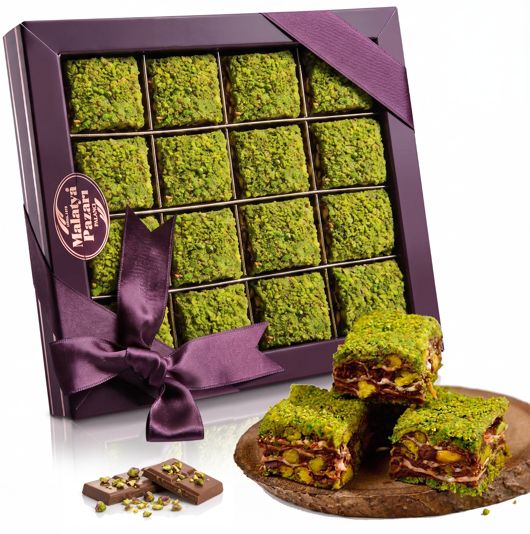 Baklava Lokum mit Pistazien und Schokolade - 350 gr