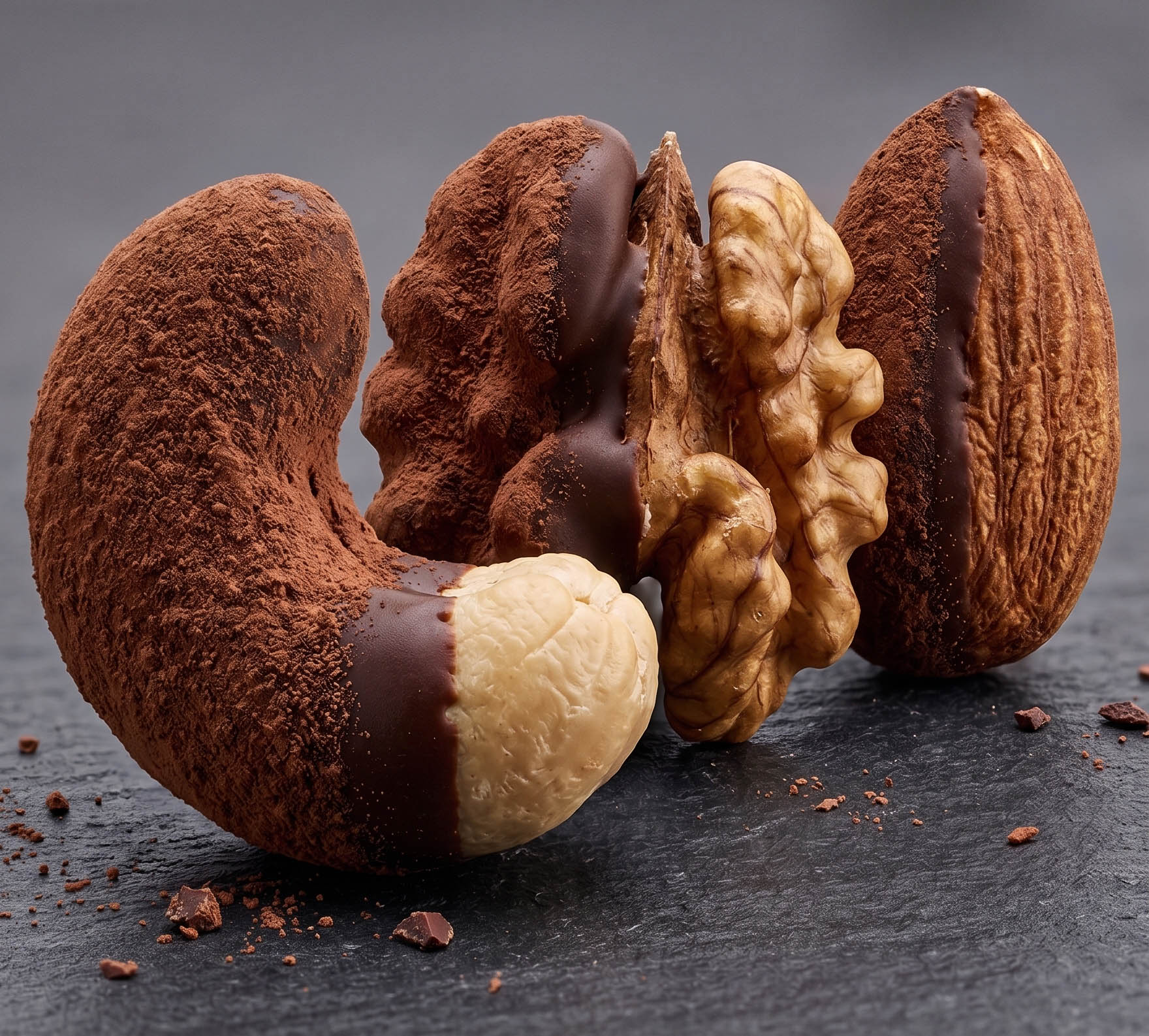 Premium Schoko-Nussmischung mit Kakao – Cashews, Mandeln & Walnüsse | 300g