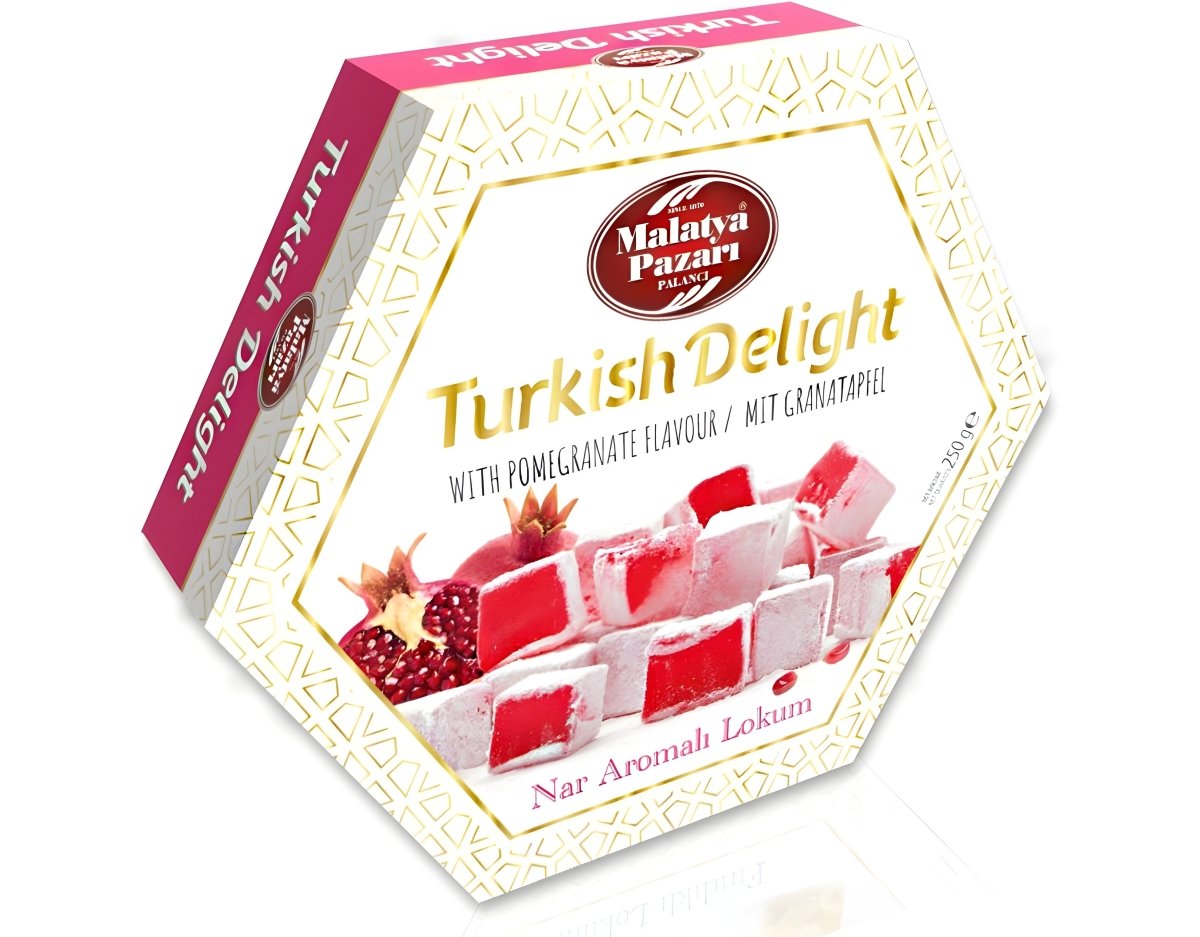 Hexagon Lokum mit Granatapfelgeschmack - 250 gr - Naturdeluxe