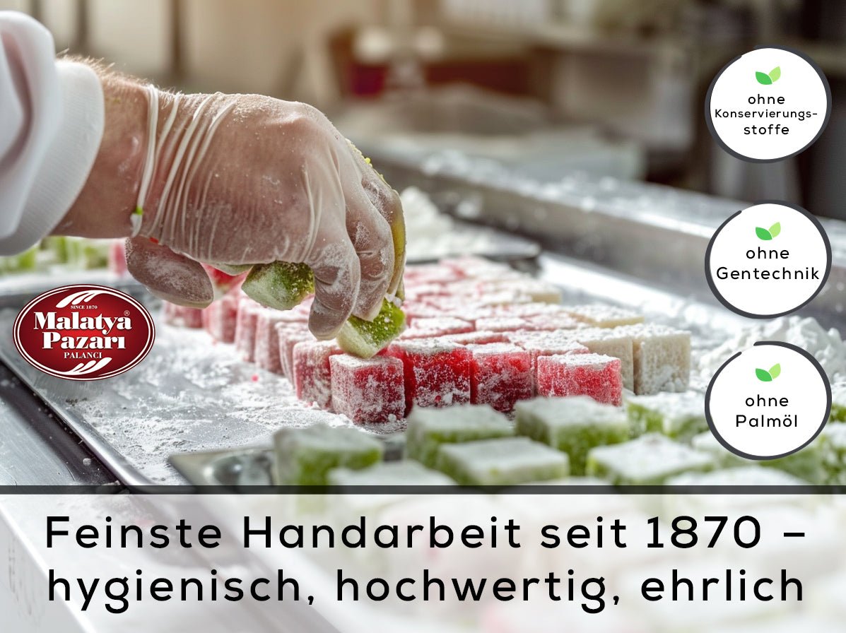 Hexagon Lokum mit Haselnüssen und Vanilla - 250 gr - Naturdeluxe