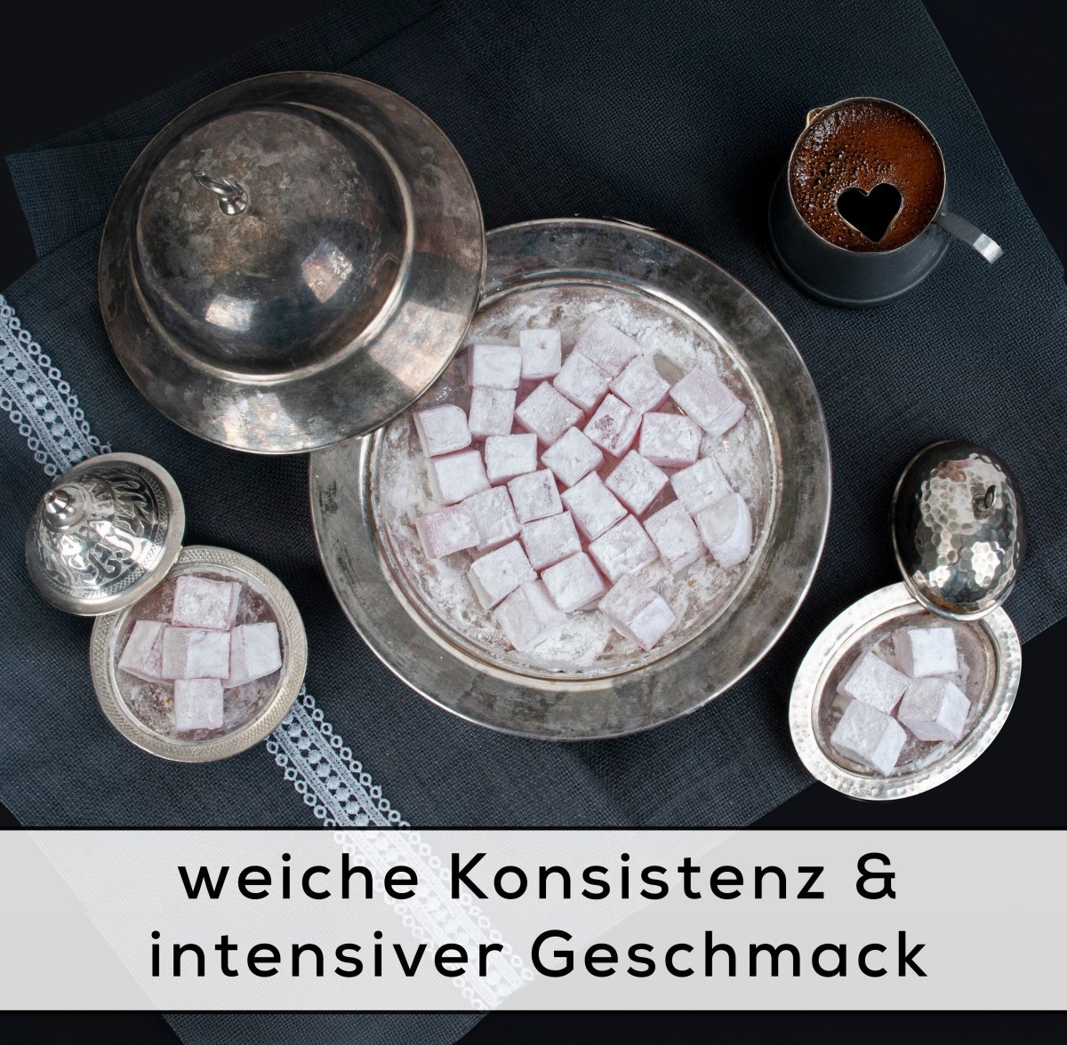 Hexagon Lokum mit Rosengeschmack - 250 gr - Naturdeluxe