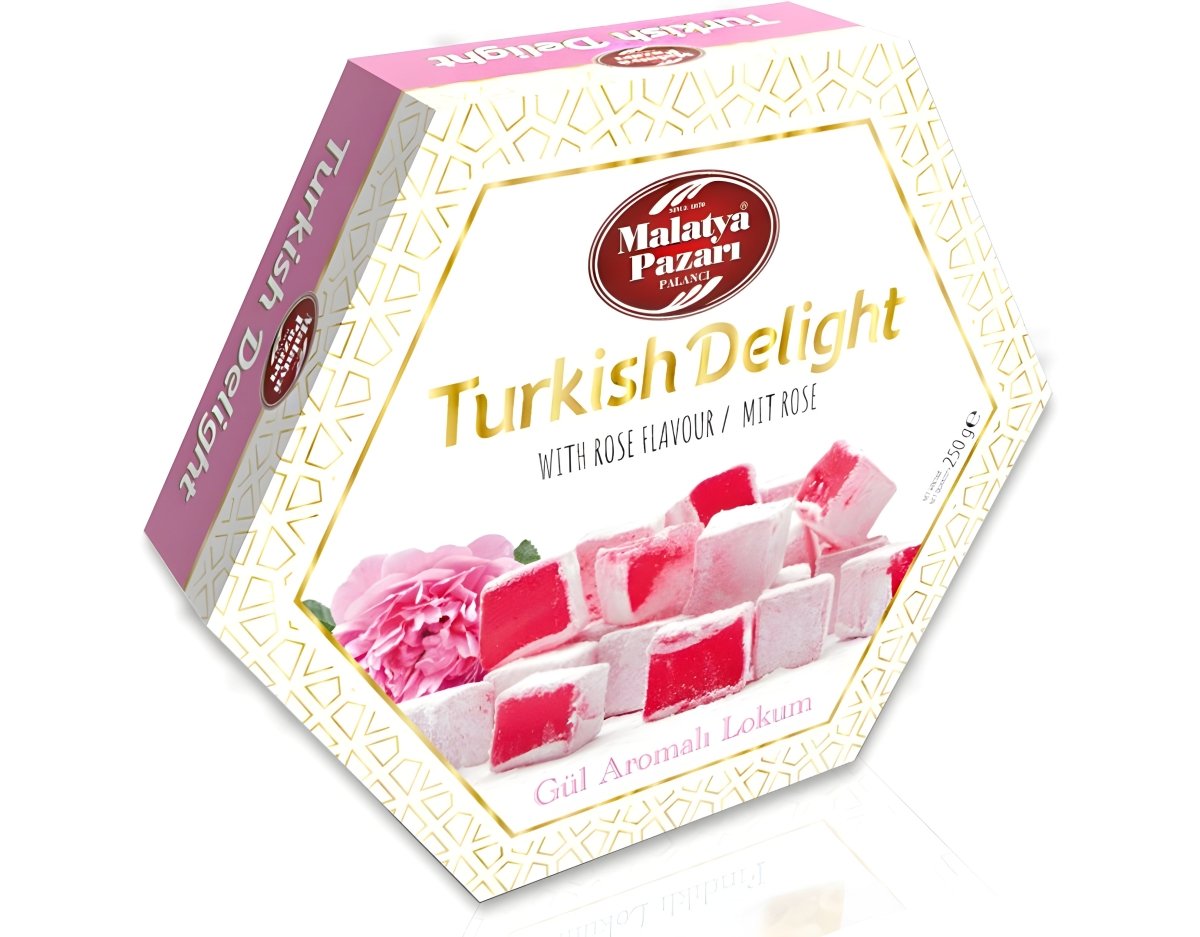 Hexagon Lokum mit Rosengeschmack - 250 gr - Naturdeluxe