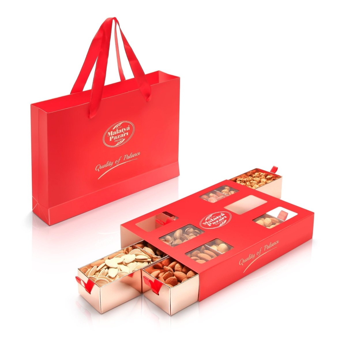 Luxus 6er Nüsse Mix Geschenkbox - 450gr - Naturdeluxe