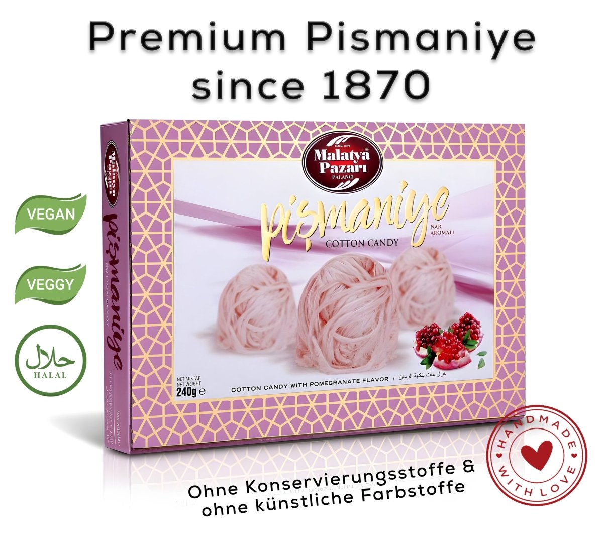 Pismaniye mit Granatapfel - Geschmack 240 gr - Naturdeluxe