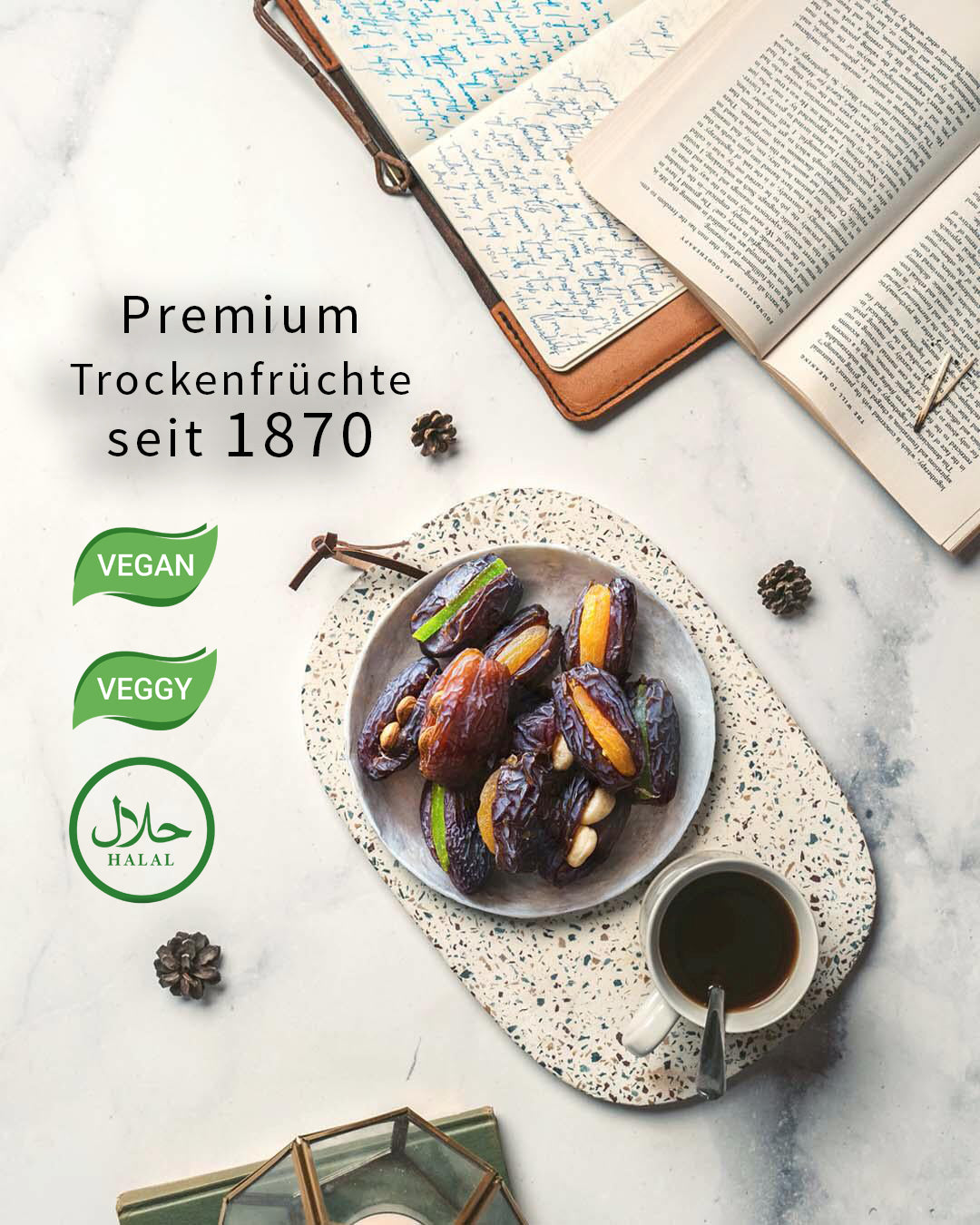 Gefüllte Medjoul Datteln – Premium Geschenkkorb mit Walnüssen, Mandeln & Cashews, 400 g (Kopie)