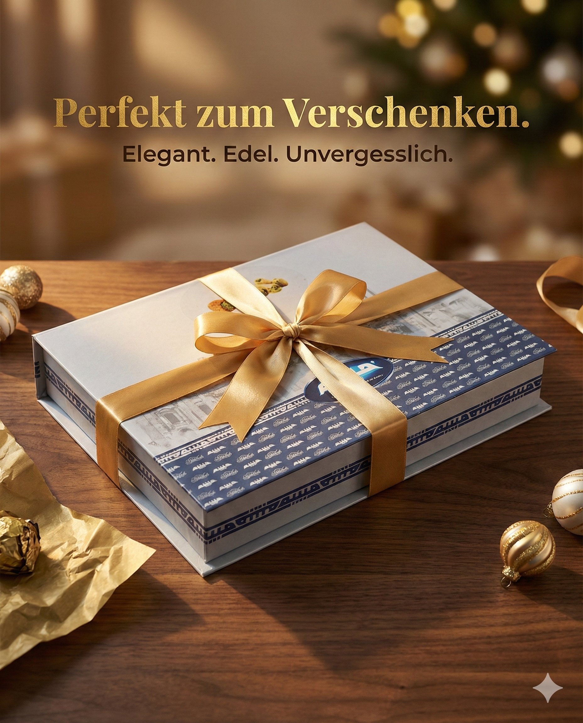 Premium Baklava Mix – 7 Sorten – Handgemacht seit 1947 – Orientalische Pistazien Baklava Geschenkbox – Frisch – Ohne Gentechnik, Ohne künstliche Zusätze, Halal – 400g