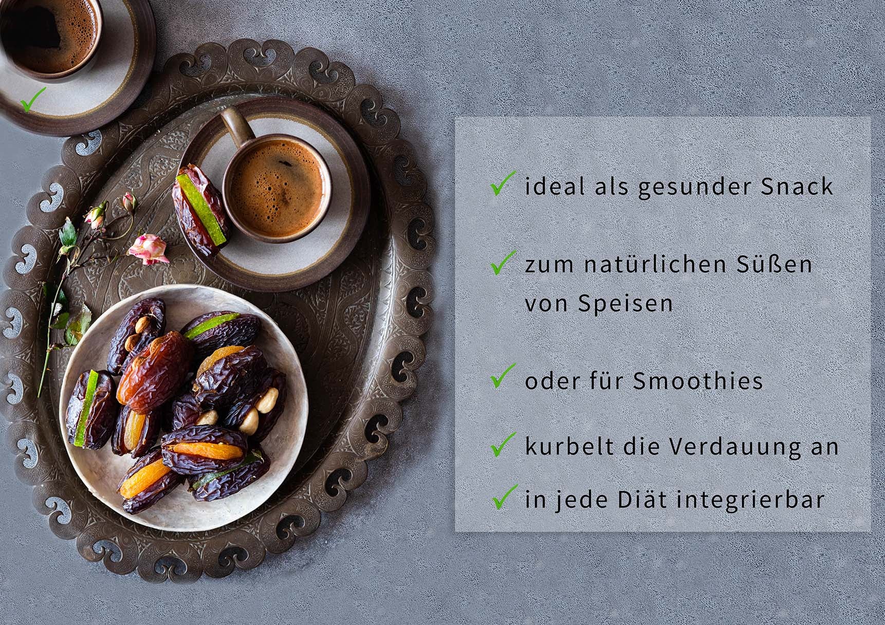 Gefüllte Medjoul Datteln – Premium Geschenkkorb mit Walnüssen, Mandeln & Cashews, 400 g (Kopie)