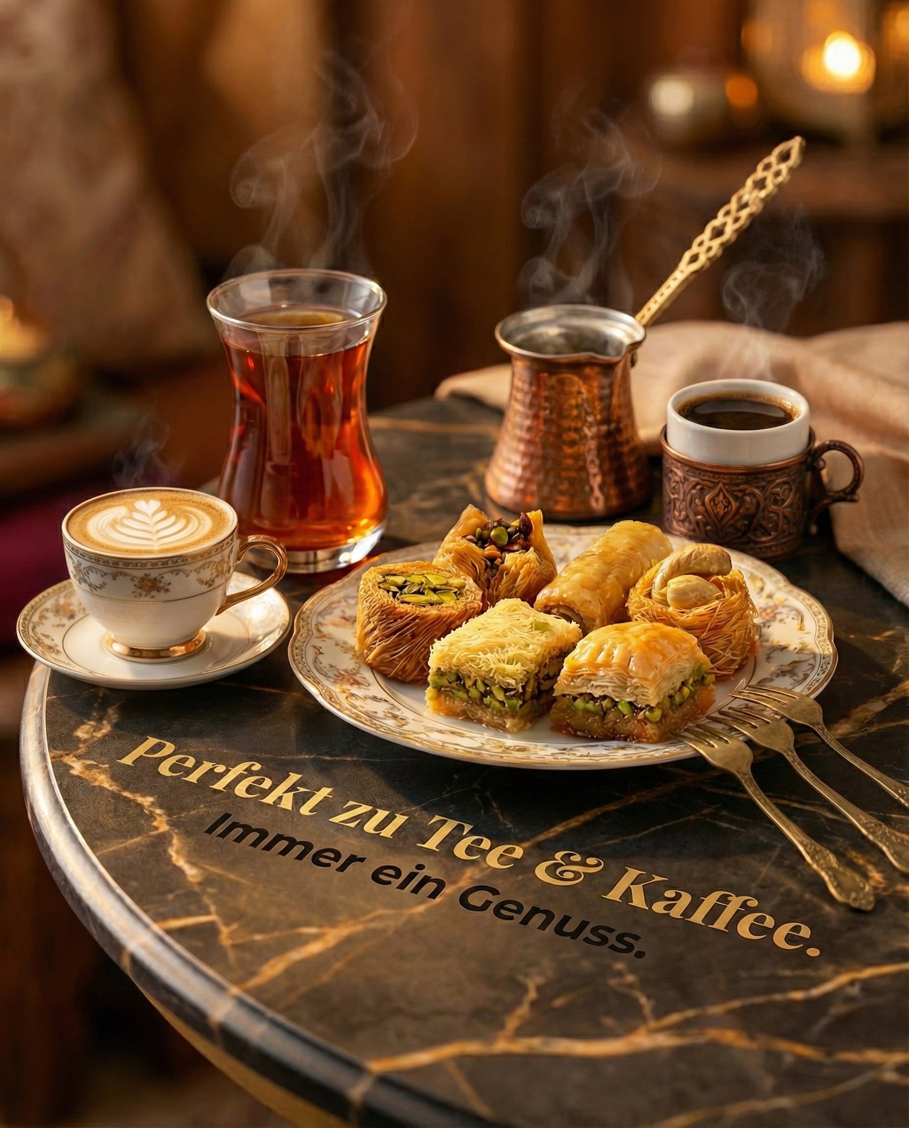 Premium Baklava Mix – 7 Sorten – Handgemacht seit 1947 – Orientalische Pistazien Baklava Geschenkbox – Frisch – Ohne Gentechnik, Ohne künstliche Zusätze, Halal – 400g