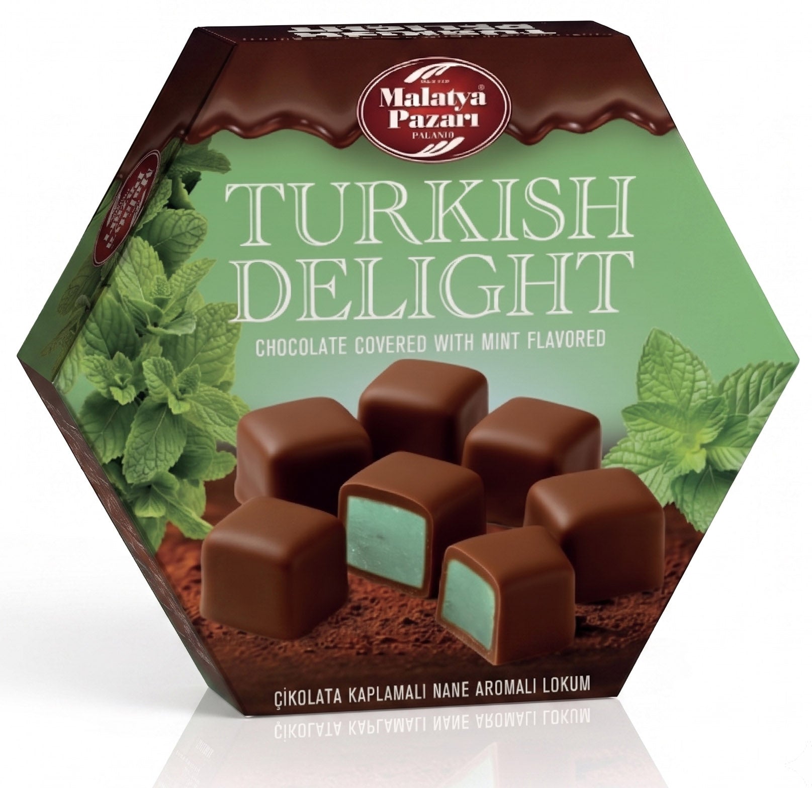 Minz Lokum mit feinstem Schokoüberzug in edler Geschenkbox (200g)